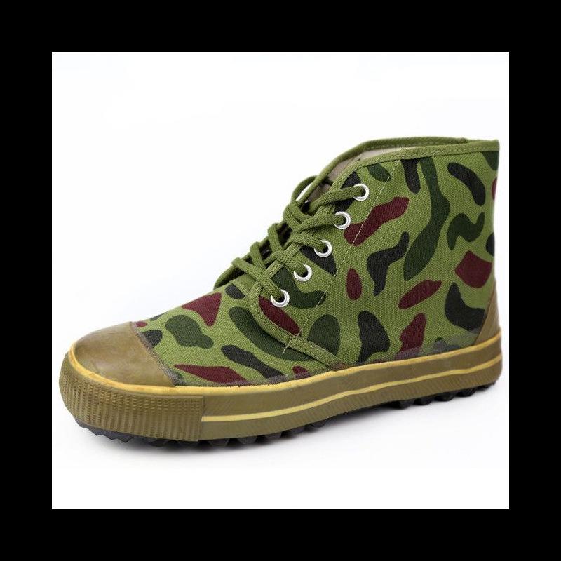 High-Top Green Work Shoes with Thick Vulcanized Rubber Sole for Men and Women