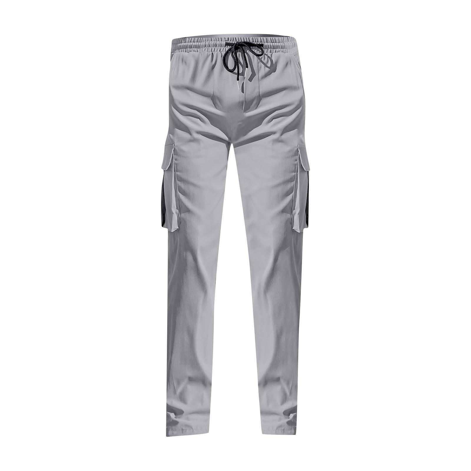 

Мужские комбинезоны, повседневные брюки с несколькими карманами и завязками, походные брюки, хлопковые саржевые брюки XL белый