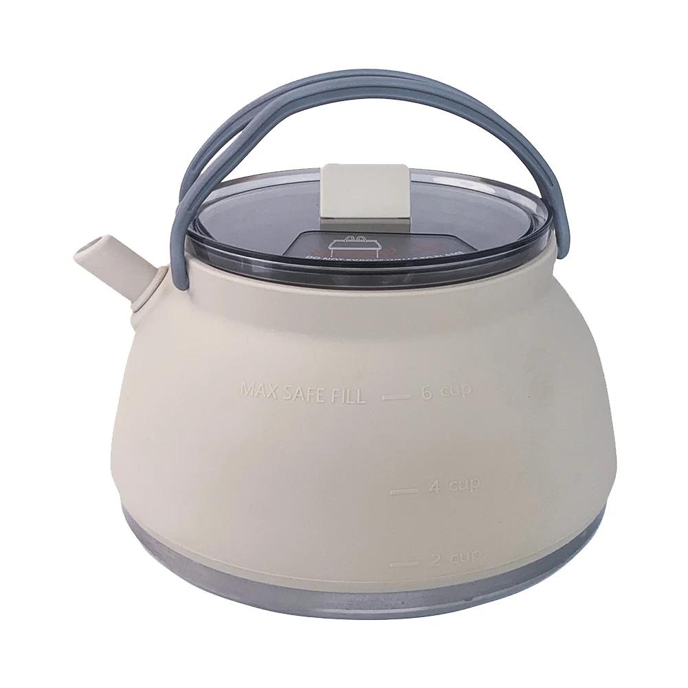 

1.5L Outdoor Folding Silicone Kettle Portable Mini Boiling Water Pot with Handle Water Kettle Collapsible Cooking Pot for Travel