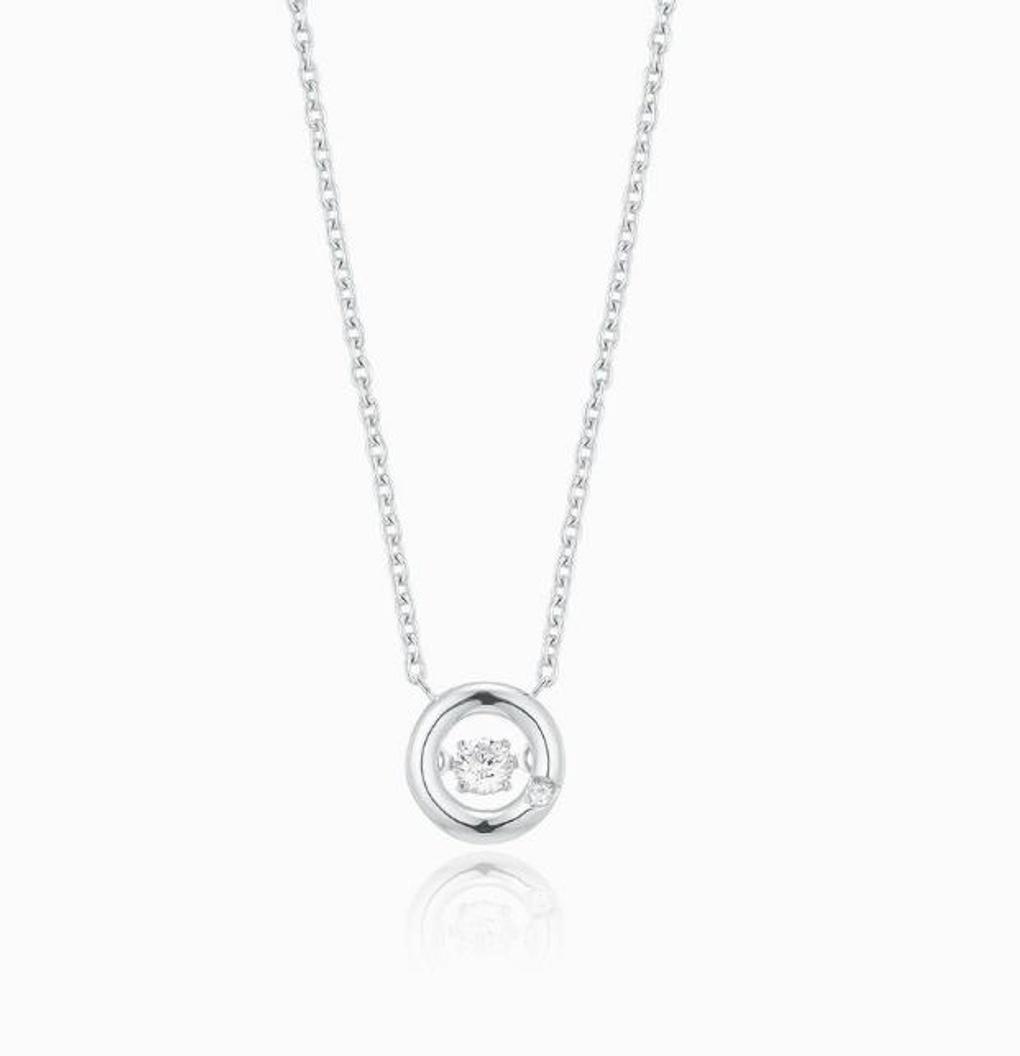 

[Limited Edition][Silver 925] Round Cubic Point Dancing Necklace LLNS25230S white