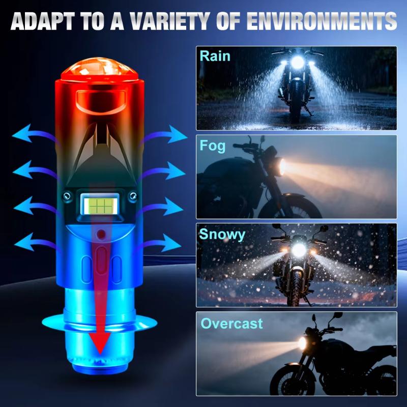 1Pcs CSP Moto LED H4 BA20D P15D Motorcycle Headlight Bulb Super Bright 1450LM Motos Accessories High Lo Beam Fog Light 12V