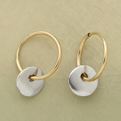 Hecheng European & American Fashion Two-Tone Electroplated Circle Earrings