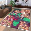 Modern Bold Graphic Illustration My Hero Academia Deku Hero Collage Anime Fan Art Green soft area floor mat ideal for kids playroom nursery bedroom