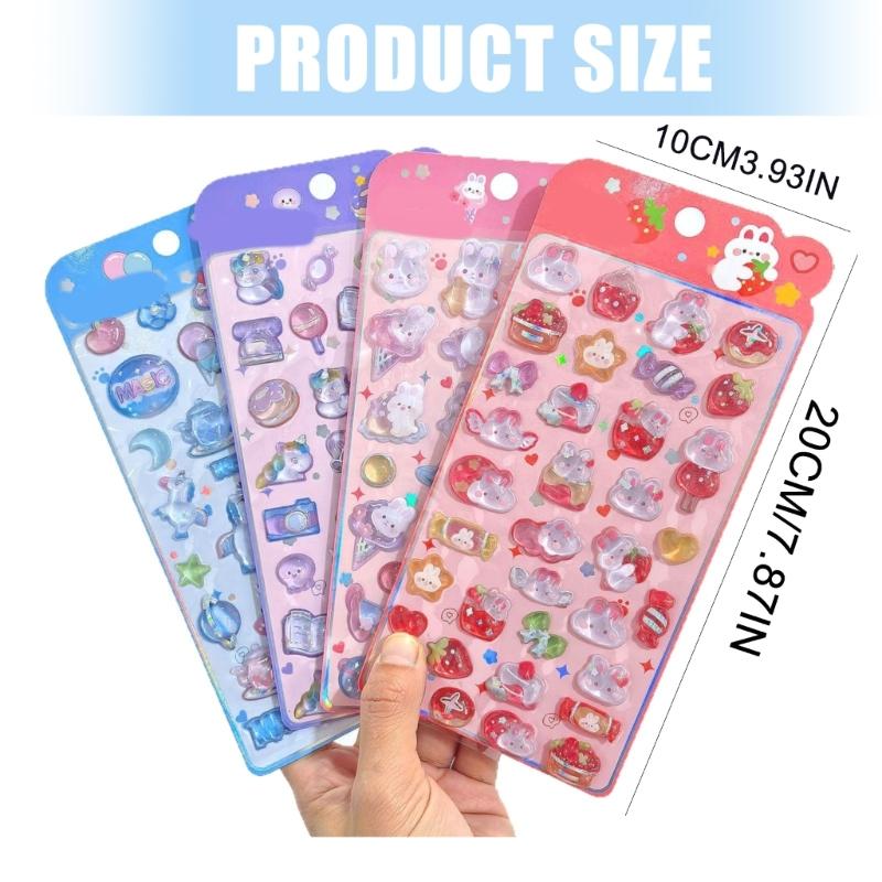 3D Puffer Sticker,Embossed Bubble Sticker Removable Funny Decorative Sticker for Crafts Scrapbooking Bullets Journal