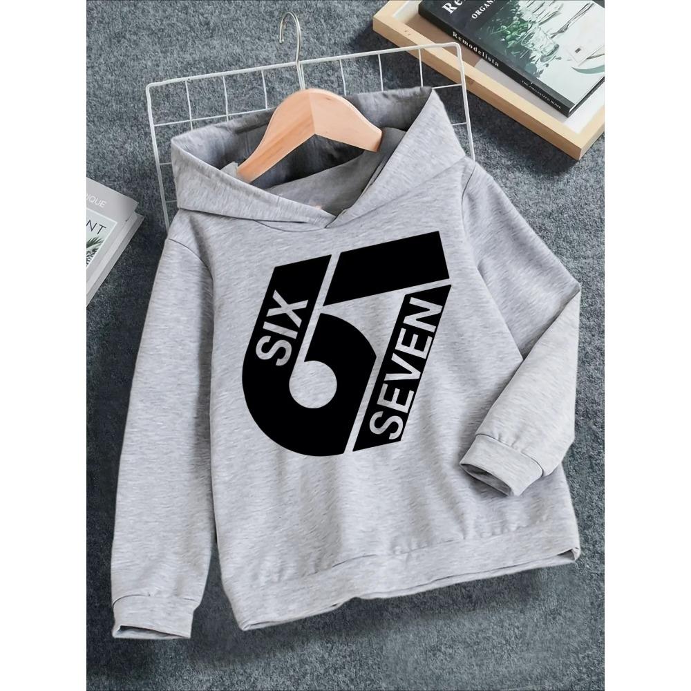 Felpe con Cappuccio Divertenti Cartoni Animati 67 Sei Sette Bambini Primavera Autunno Ragazzo Moda Magliette Top Casual Tendenza Ragazza Felpe con Cappuccio