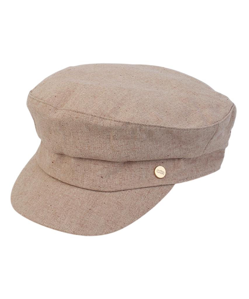 Yunibeosyeolkemiseuteuli Linen Beige Logo Marine Cap