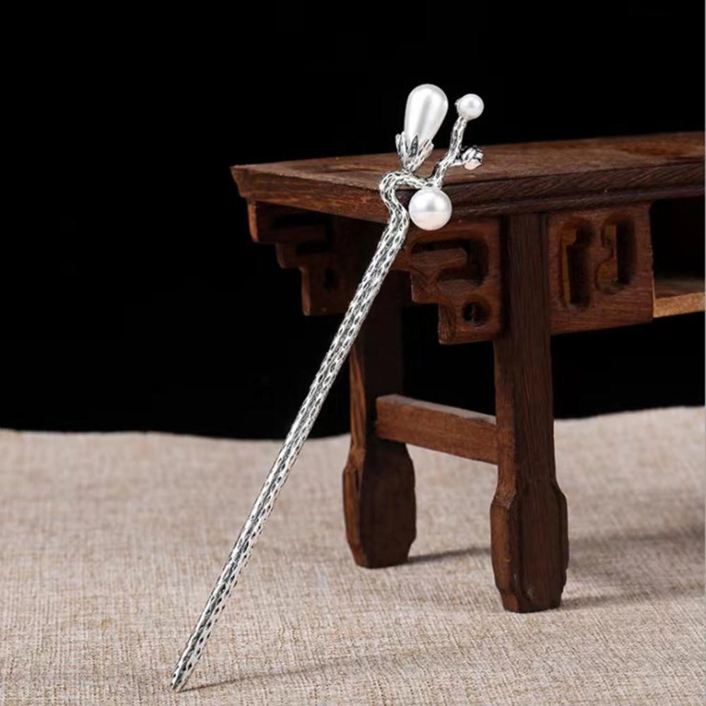 Women's Hairpin Straight Curved Metal Hair Stick Pin Chinese Style Headdress Elegant Jewelry Accessories Wedding Party Headwear