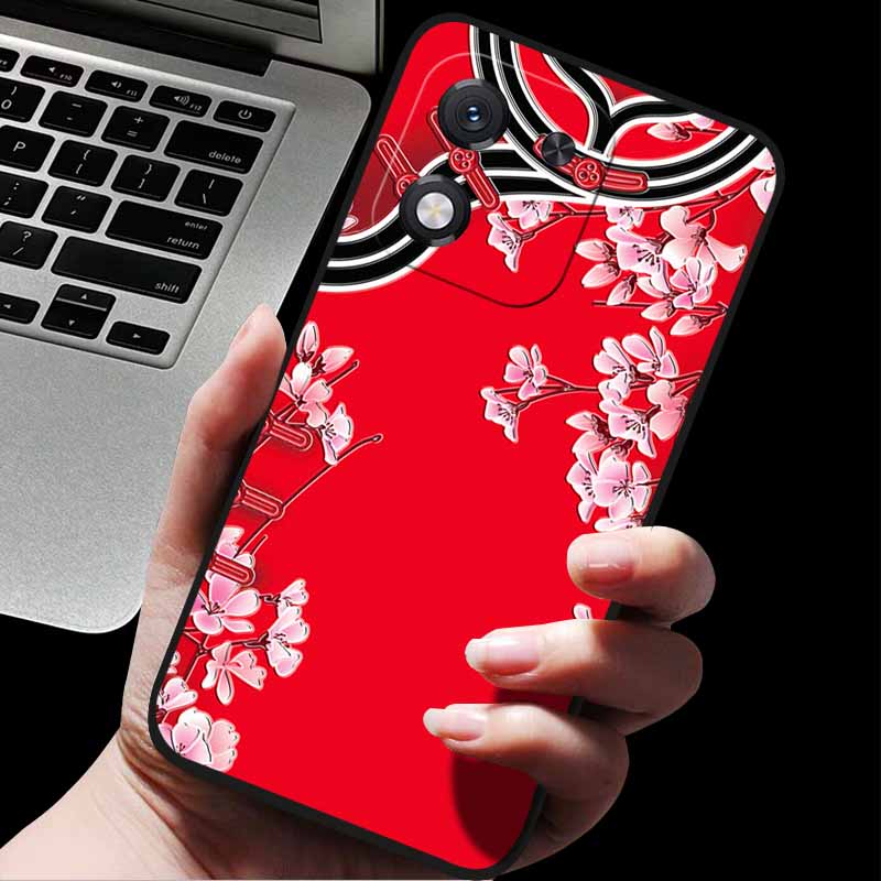 For Honor X70i 5G ABR-AN00 3D Relief Flower Emboss Soft Silicone Back Cover For Honor X70i X70i 5G Relief Emboss Case Honor X70i
