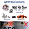Anti Theft License Plate Screws- Stainless Steel Bolts Fasteners Kits For Car Tag Frame Holder, Tamper Resistant Mounting Hardware,1/4"(M6) Security