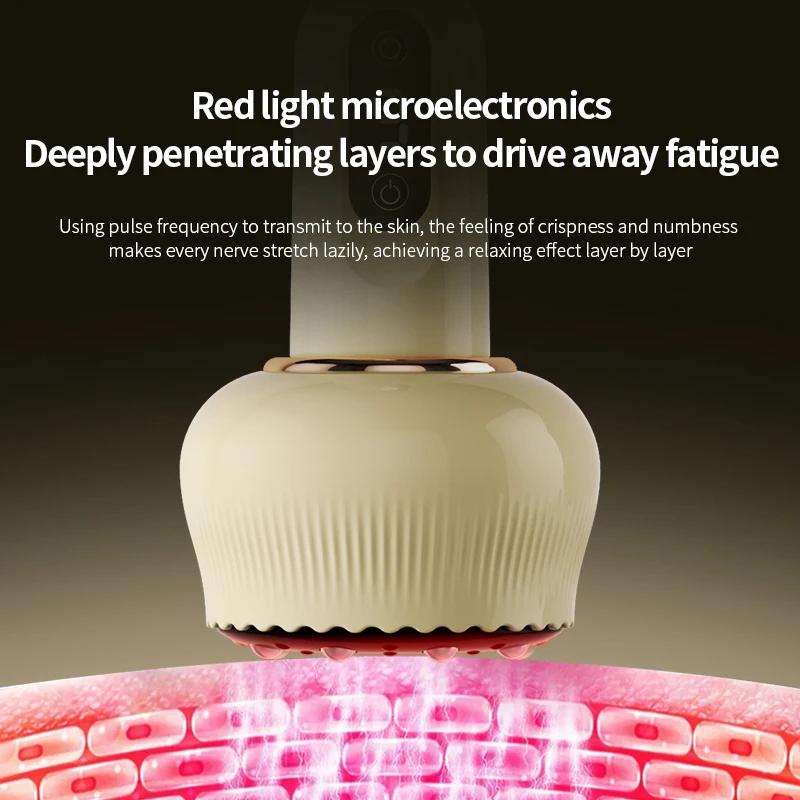 Smart Electric Scraping Massage Cupping Device Heating Suction Cup Back Neck Arm Relieves Body Fatigue Relax Wireless Scraping