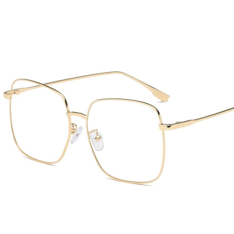 

Big Frame Square Myopia Lens Women Diopter Eyeglasses Metal Pink Frame Nearsighted Glasses Prescription 0 -0.5 -0.75 To -4.0 0 золотой