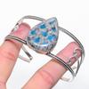 Natural K2 Blue Azurite Gemstone 925 Sterling Silver Cuff Bangle Adjustable e3p45
