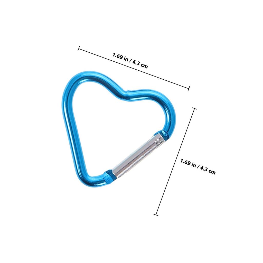 LIFKOME Carabiner Heart Shape Set of 20 10 Colors Aluminum