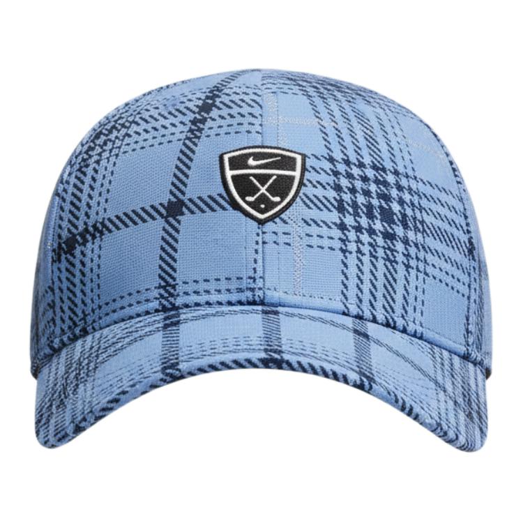 Nike Fashion Plaid Design Cotton Duckbill Cap Unisex caps Work-Blue Charcoal Black IQ5366-486 S/M