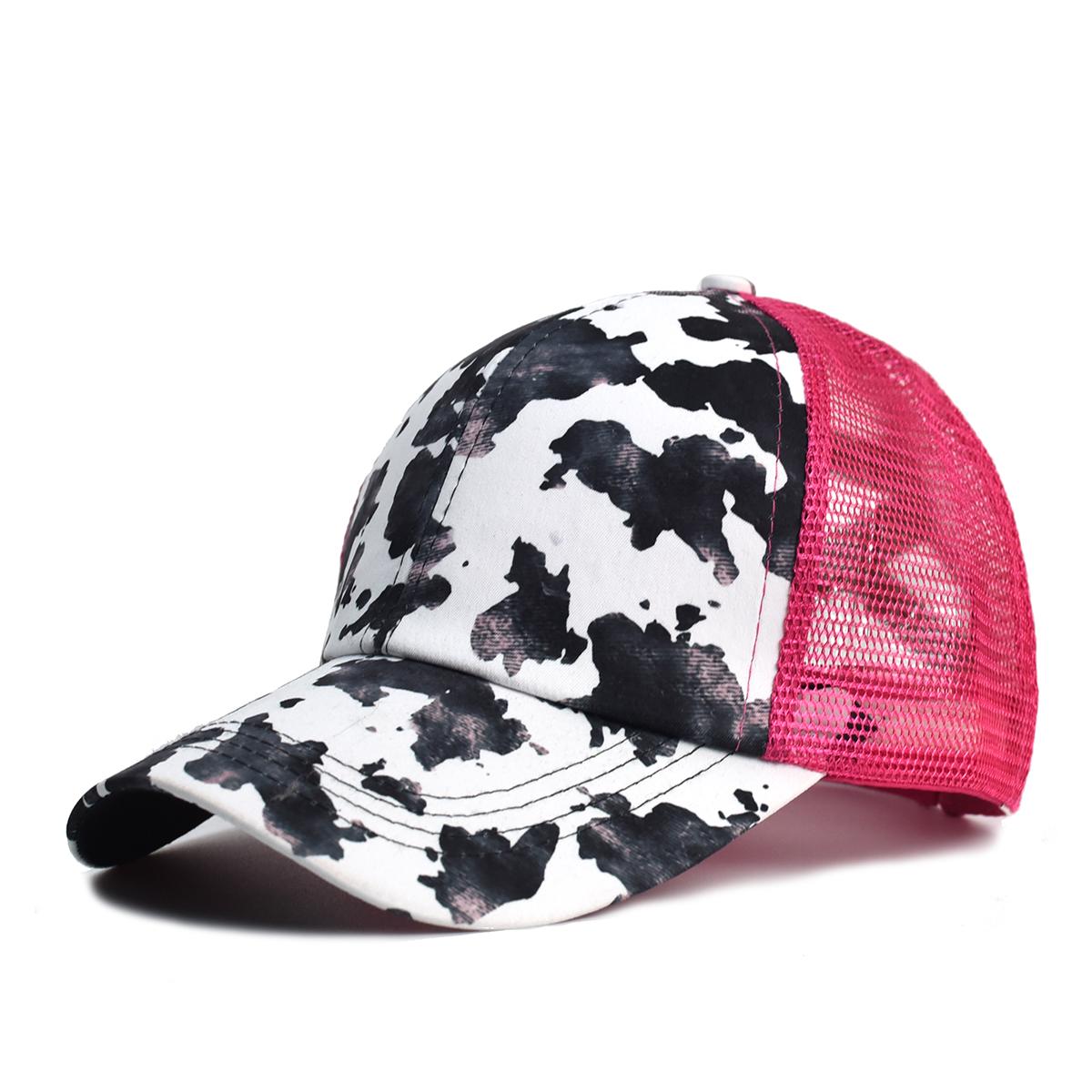 Винтажная бейсболка с хвостиком, женская регулируемая кепка Snapback, сетчатая состаренная летняя кепка, женская шляпа от солнца