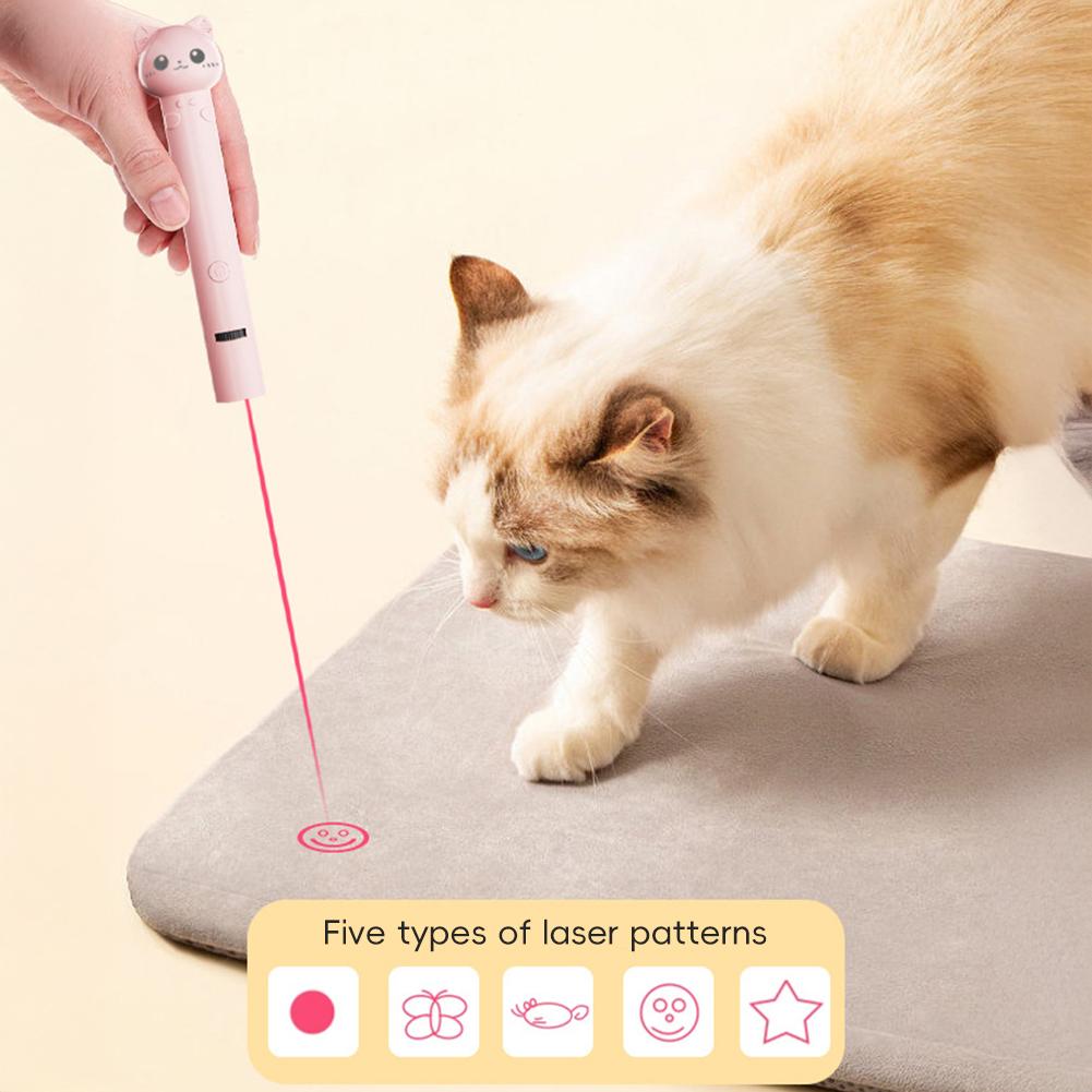 Interactive Red Dot Light Cat Toy Safe USB Charging 3IN 1 Kitten Teaser Toy Portable Cat Skin Funny Cat Chaser Stick