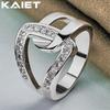 925 Sterling Silver Inlaid Crystal 7-10 Ring for Women Fashion Accessories Jewelry