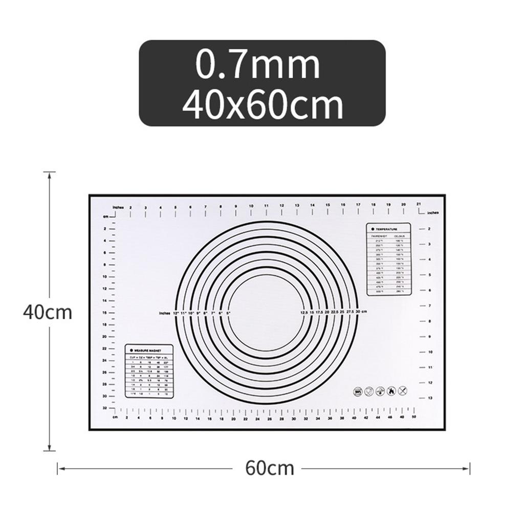 Silicone Making Baking Mat BBQ Mat with Clear Scale Design Washable Rotatable for Home Kitchen Daily Use