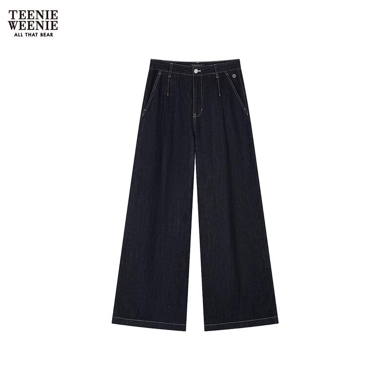 Teenie Weenie Women s Casual Relaxed High-Waist Straight-Leg Pants L