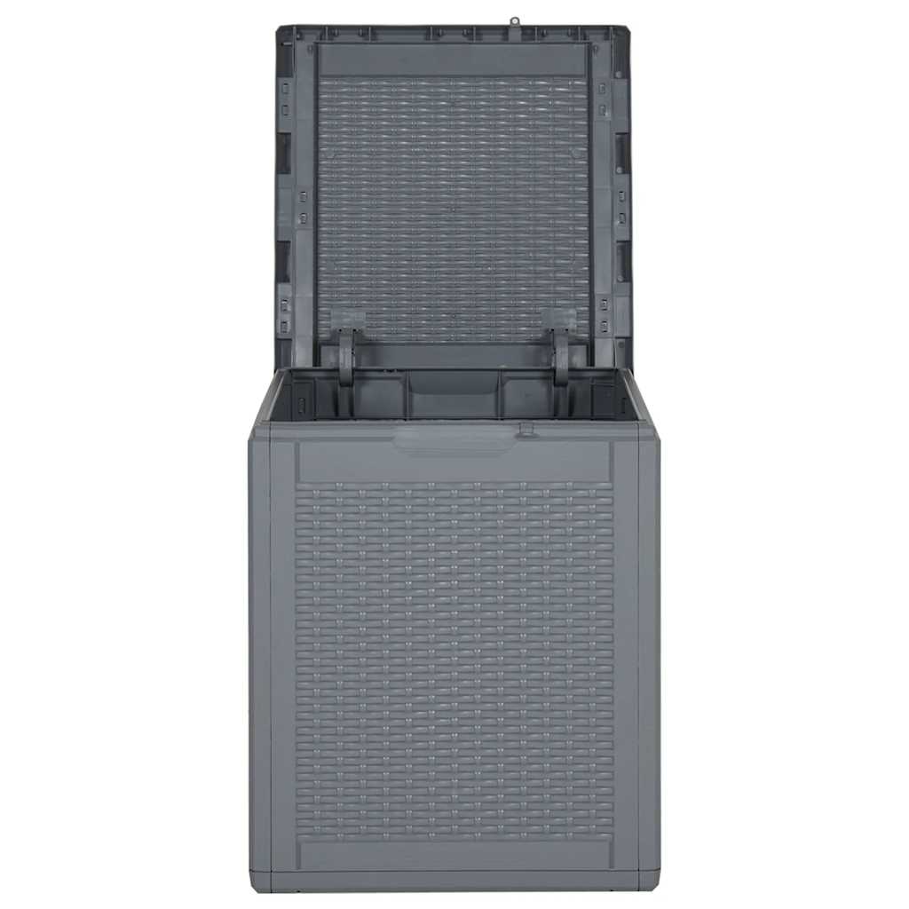 Garten Aufbewahrungsbox Grau PP Rattan-Stil 90 L