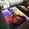 Colorful Electric Guitar Print Abstract Art Carpet for Living Room Decor Suitable for Use As an Anti-slip for Living Room Bedroom Sofas