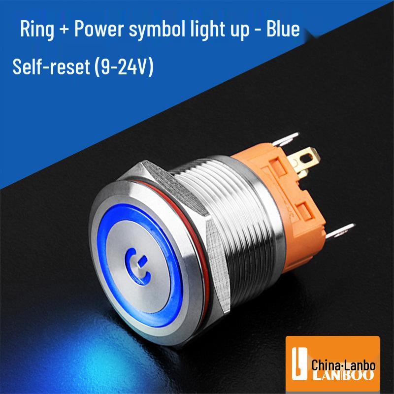 Lanbo 22A Stainless Steel Illuminated Self-Locking Momentary Push Button Elevator Switch
