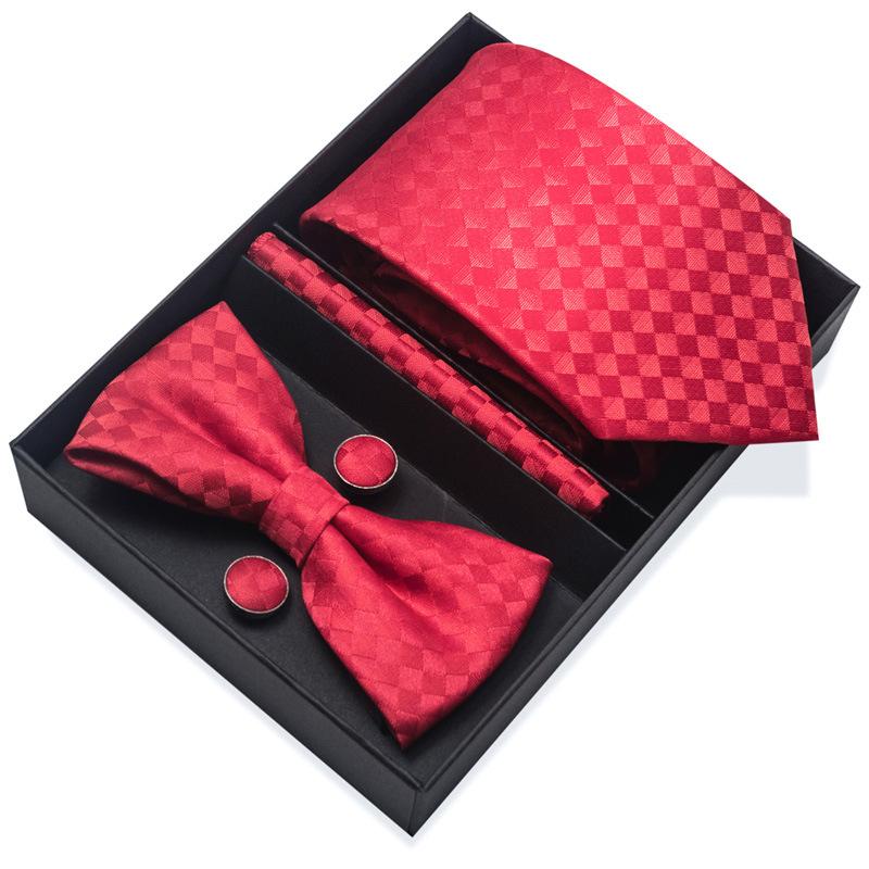 Set de 6 piezas, Corbata de Vestir de Negocios 8 cm Corbata para Hombre Set de Pajarita Caja de Regalo.