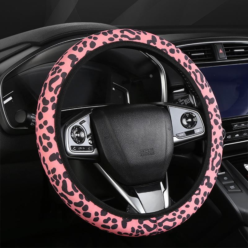 Universal Steering-wheel Cover Fashion Leopard Car Elasticity Steering Wheel Cover Breathable Non Slip Car Interior Accessories