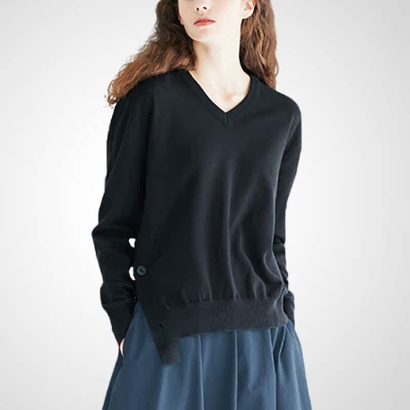 

Легко зрелый V-образный вырез вязаные топы полоски модный костюм Black one-piece Tops XL