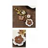 Leather Flower Charm Necklace Bag Charm Key Ring Crossbody Bag Long Flower Chain – for Women