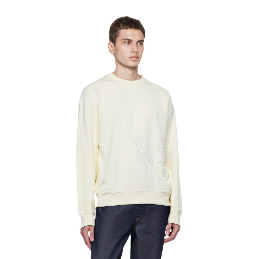 Puma Tigerkopf-Stickerei Rundhals-Sweatshirt Unisex Sweatshirt Weiß 539756-97