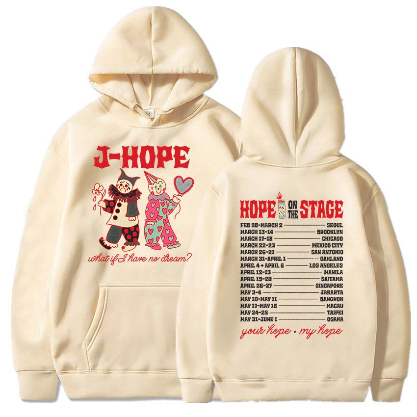 Dámské oblečení J-Hope na turné The Stage 2025 Mikiny s dlouhým rukávem a kapucí Estetické mikiny s potiskem korejského zpěváka