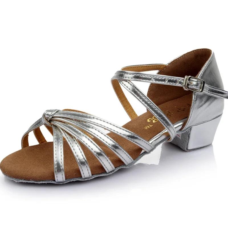 Tanzschuhe Mädchen Tanzschuh Sommer Kind High Heel Sandale Lateinischer Tanzschuh Weich besohlt Quadratischer Tanzschuh Übungs-Tanzschuh