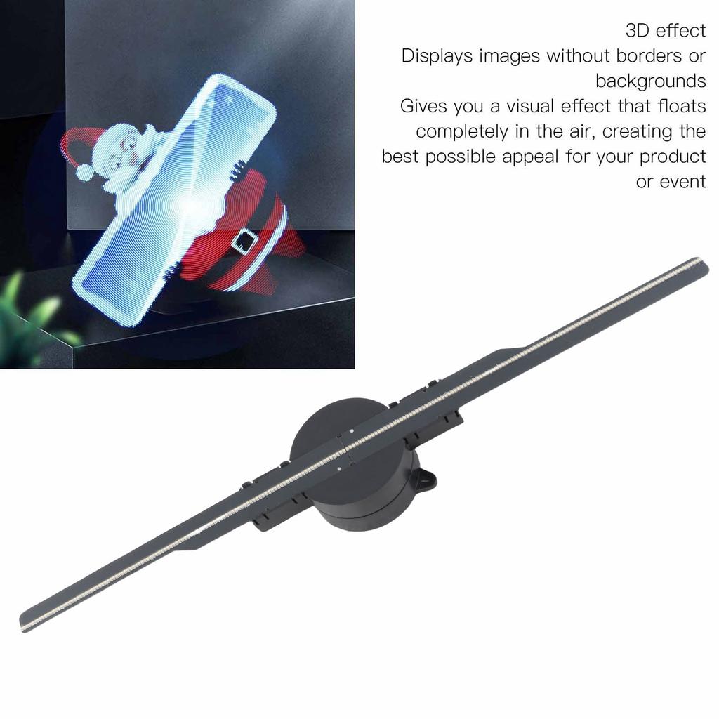 Hologram Projector Fan 16.1in 3D Hologram Fan Clear Video Images 1250rpm 224 LED Beads for Holiday Event Showcase