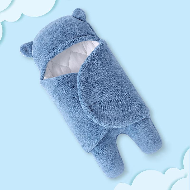 Thickened Anti-Startle Baby Swaddle for Newborn - All-Season Wrap-around Style