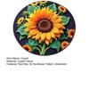3D Sunflower Floor Mat Non-Slip Absorbent Bathroom Rug Quick-Dry Round Floral Area Rug for Farmhouse Bedroom Entryway Living Room