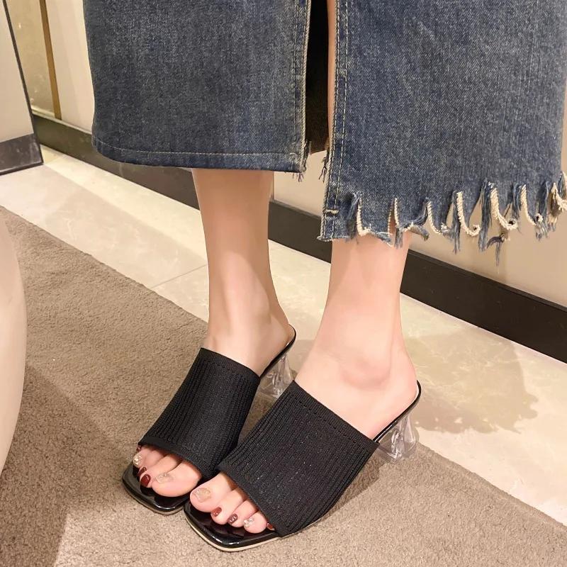 Women Slippers  Closed Toe Comfort Slippers Women Fashion Outdoor Sandals Women Medium Heel Slippers 2024