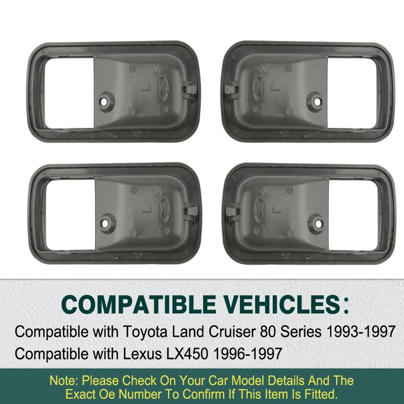 4PCS Car Interior Door Handle Cover Bezel Front Rear Left Right for Toyota Land Cruiser 1993-1997 Lexus LX450 1996-1997
