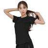 Pluviva Short Sleeve Yoga Sports Perfect for Hot and Size Women's Top, Quick-Drying T-Shirt, Pilates, Running, Gym, Yoga, Cycling, Fitness, S10-blk-XL