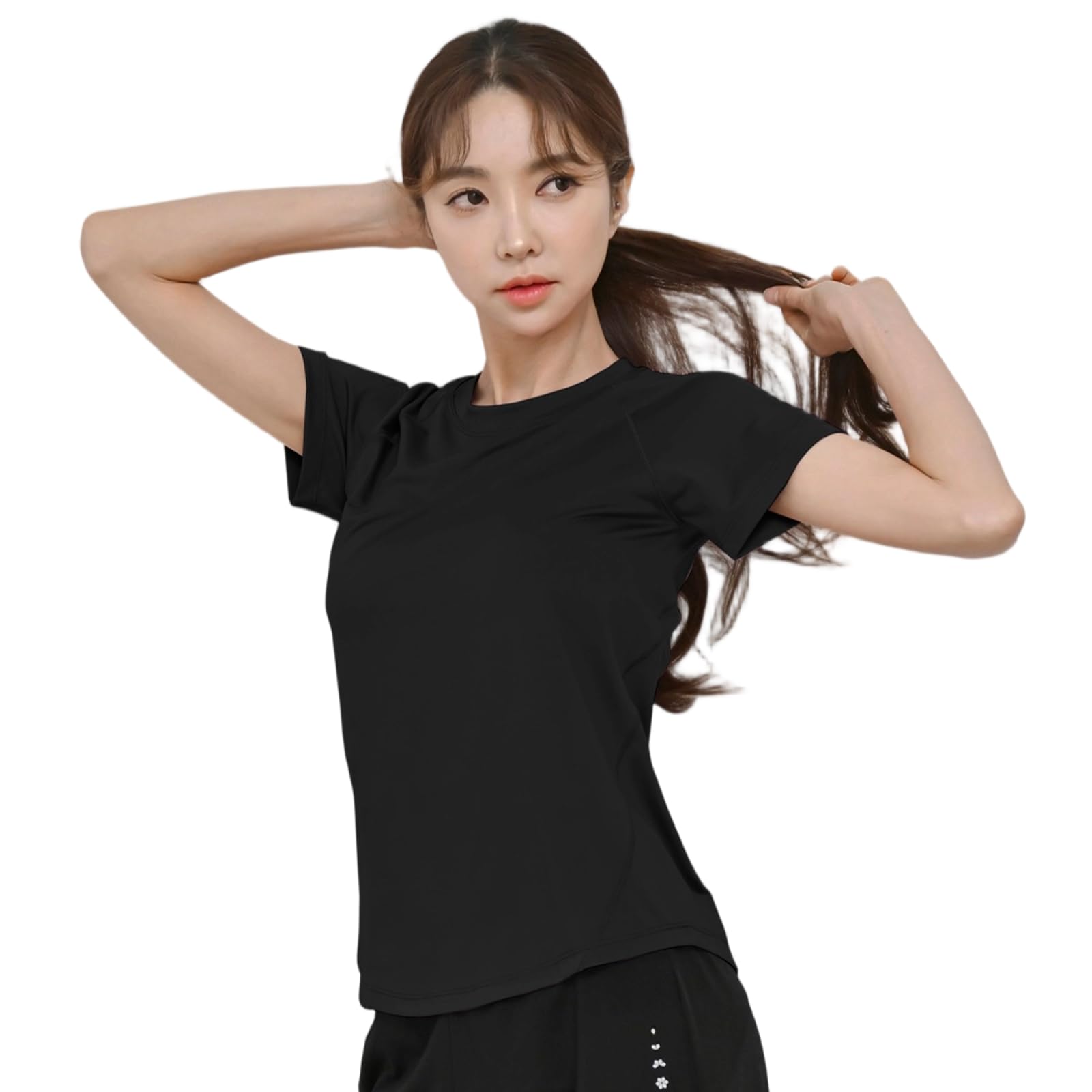 

Pluviva Short Sleeve Yoga Sports Perfect for Hot and Size Women s Top, Quick-Drying T-Shirt, Pilates, Running, Gym, Yoga, Cycling, Fitness, S10-blk-XL