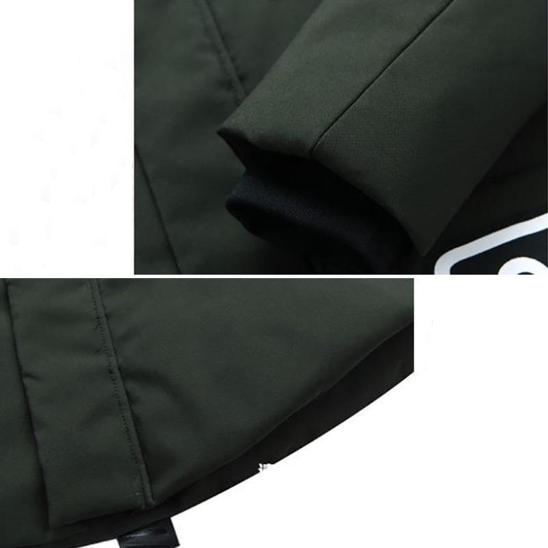 Large Fur Collar Down Jacket Men's Winter Thickening Cotton Jacket Long Slim Hooded Outwear Casual Jacket Wild Zipper Warm Down Coats