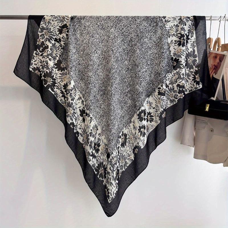 Spring and Summer Thin Imitation Cotton and Linen Shawl, Travel Photo, Color Printed Scarf, Air-conditioned Room Large Square Scarf
