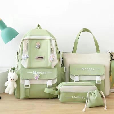 Korean Style Backpack Set for Women and Students - Large Capacity, Fashionable, Small Fresh Design