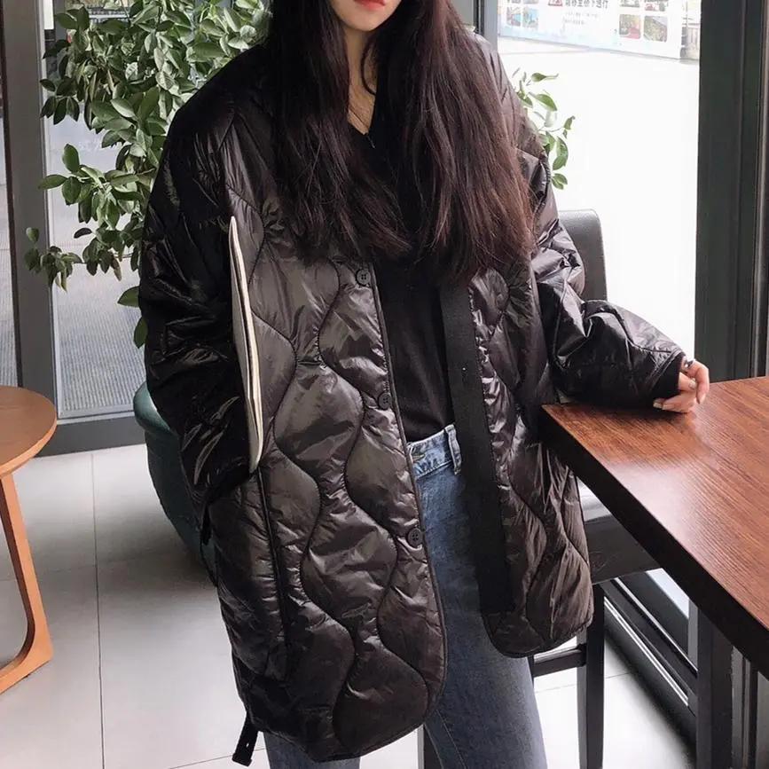 Plus Size Cotton-padded Bread Jacket Women's Autumn and Winter Loose-fitting Meat-covering Thin Large-pocket Jacket