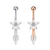Stainless Steel Belly Ring Flower  Navel Belly Button Rings Butterfly Navel Ring Navel Piercings Body Jewelry