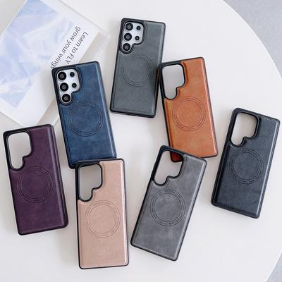 Suitable for Samsung S25EDGE Brand Shield Magnetic Leather Phone Case, S24Ultra Business Anti-drop S24FE Protective Case