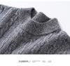 Men's Thickened High Neck Cable Knit Cashmere Sweater - Loose Fit Casual Autumn/Winter Top