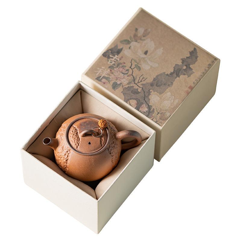 Old Rock Mud Rough Pottery Shape Tea Pot Retro Teapot Tea Kettle Tea Ceremony Tea Making Single Pot Tea Ceremony