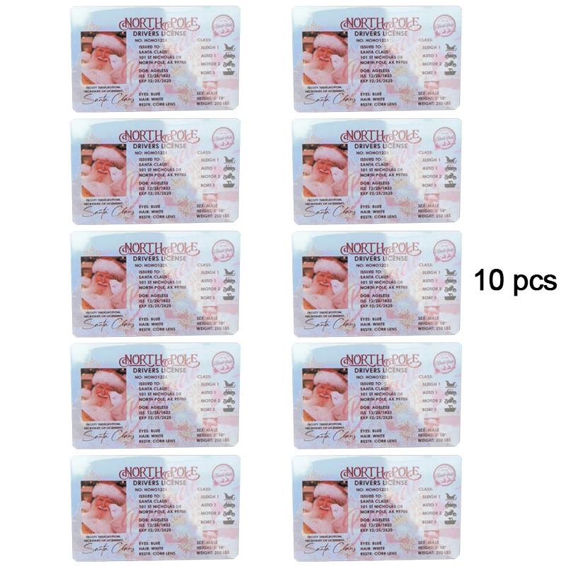 1~10 Kaarten Kerstman Vliegvergunning Kerstavond Rijbewijs Kerstcadeau Voor Kinderen Kinderen Kerstdecoratie 2025