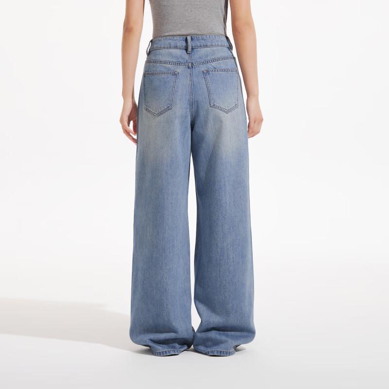 Hotwind 2026 Autumn Women's Sparkling Loose Straight-Leg Jeans